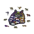 Drevené puzzle -50% v tvare zvieratiek 140 Dúhová mačka