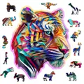 Drevené puzzle v tvare zvieratiek 150 Tiger