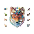 Drevené puzzle -50% v tvare zvieratiek 150 Tajomná líška