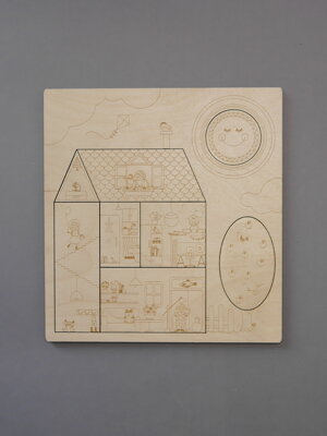 Geometrické tvary - drevené edukačné puzzle