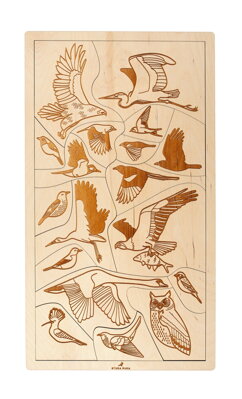 Vtáky našich lesov - drevené edukačné puzzle