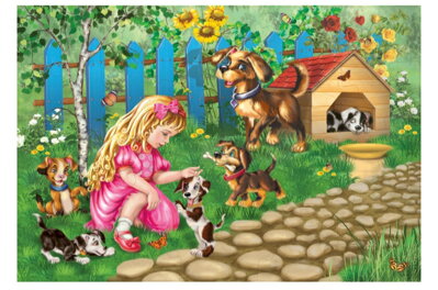 Pevné magnetické puzzle - Dievčatko 25 dielov