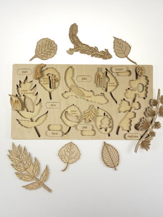 Čo spadlo zo stromu 2  -edukačné puzzle v sloveskom jazyku