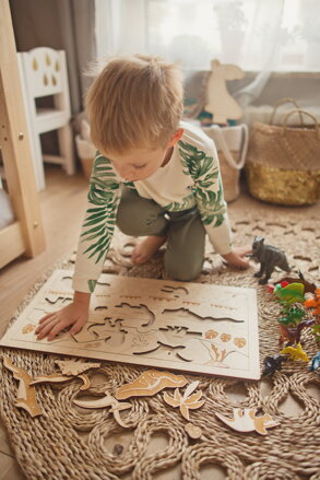 Dinosaurus drevené puzzle
