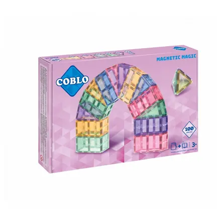 COBLO - Magnetická stavebnica 100 dielov - Pastel
