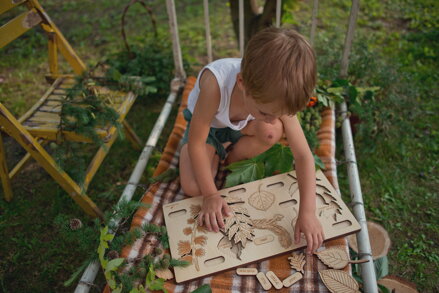 Čo spadlo zo stromu 2  -edukačné puzzle v sloveskom jazyku