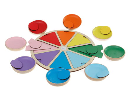 Farebný kruh s tanierikmi a žetónmi