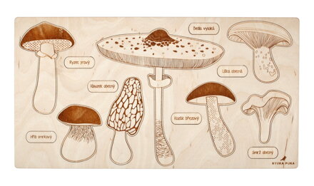 Radšej hríb ako nič -40%- - drevené edukačné puzzle  v českom jazyku