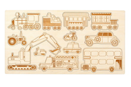 Dopravné prostriedky -40%- drevené edukačné puzzle