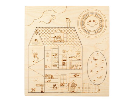 Geometrické tvary -40% -drevené edukačné puzzle  v českom jazyku