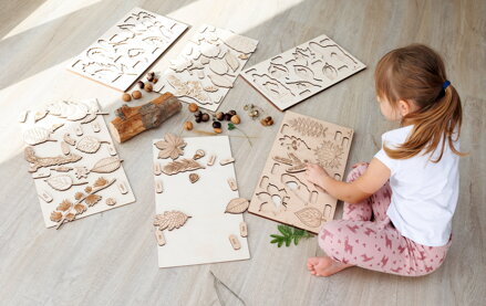 Čo spadlo zo stromu 2  -edukačné puzzle v sloveskom jazyku