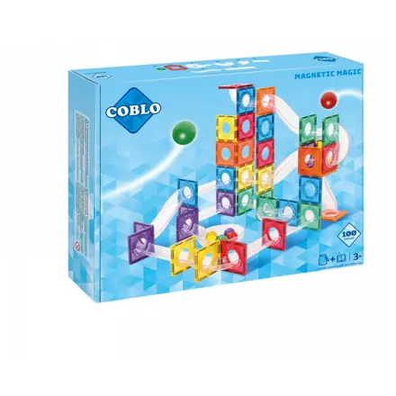 COBLO Magnetická stavebnica - guličková dráha - 100 dielov - Classic