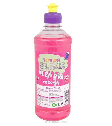 Ružové PVA lepidlo na výrobu slizu 500ml TUBAN