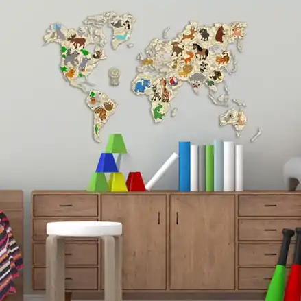 Mapa sveta so zvieratami - M