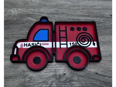 Hasiči - tácka k piesku, plastelíne