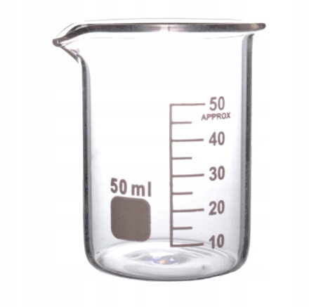 Sklenená kadička o objeme 50 ml