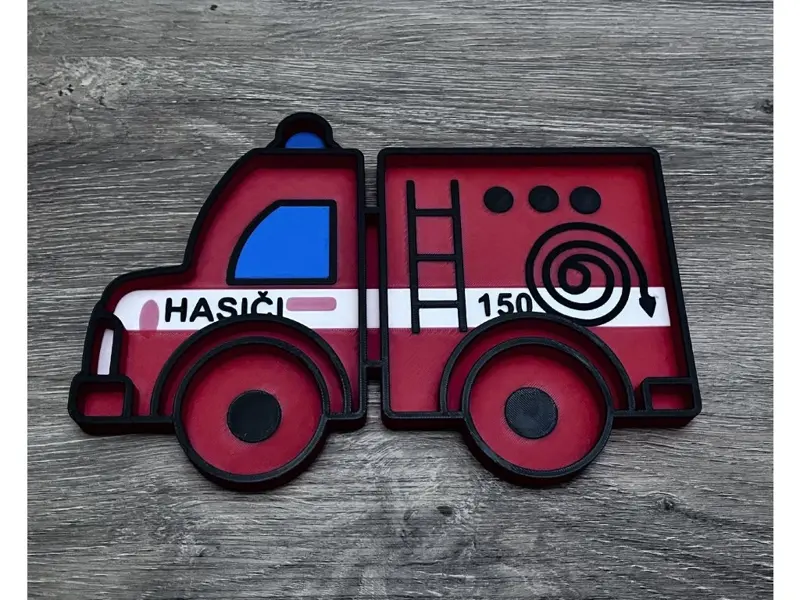 Hasiči - tácka k piesku, plastelíne