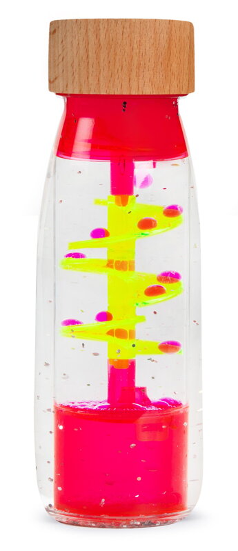 Petit Boum, senzorická fľaša, dvojfázová MOVE SPIRALA ružová