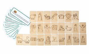 Narodenie Ježiška- drevené karty s príbehom- vhodné do adventného kalendára