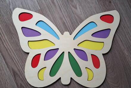 Motýľ XL- sensory play - Farbený