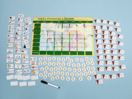 Motivačná magnetická fólia dino so 154 magnetkami o rozmere 475mm x 315mm