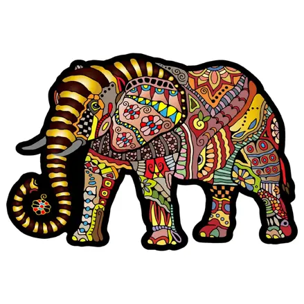 Drevené puzzle v tvare zvieratiek 150 Čarovný slon